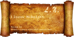 Liszov Nikolett névjegykártya